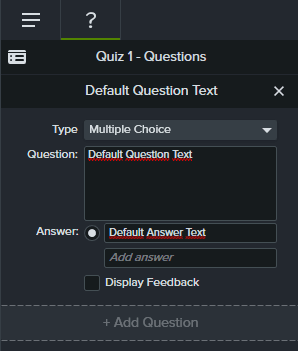 Ustawienia Quizu w Camtasia