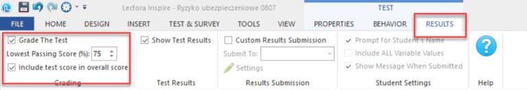 Próg zaliczenia Scorm w Lectora